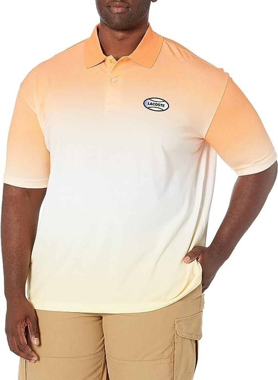 Lacoste Men's Short Sleeve Ombre Summer Loose-fit Polo Shirt XXS